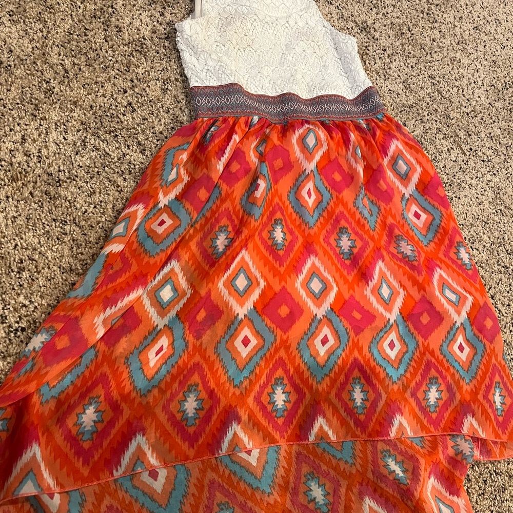 Chic Bohemian Maxi Dress - White and Multicolor